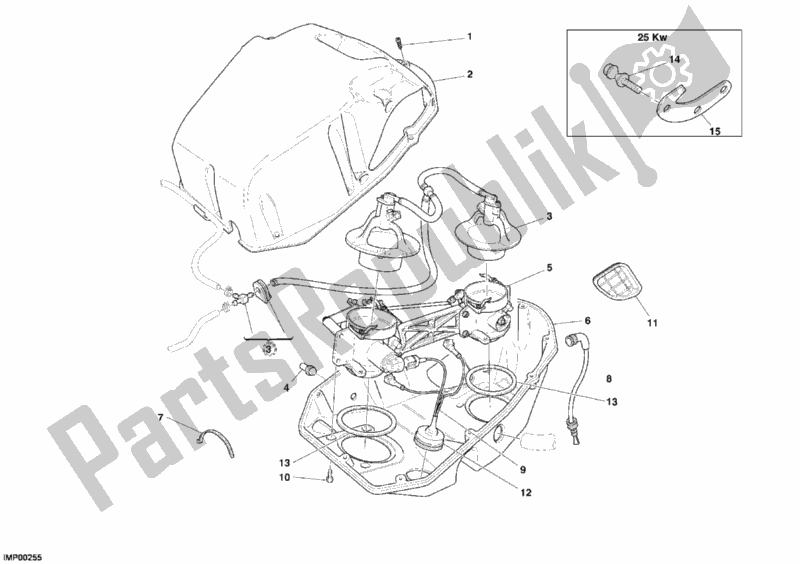 Todas as partes de Corpo Do Acelerador do Ducati Superbike 749 Dark 2005